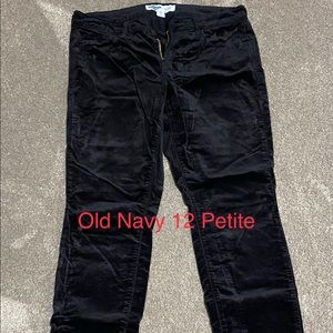 Old Navy Black Velvet Skinny Jegging 12P Petite
